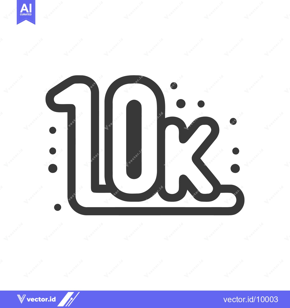 Premium Vector dari Minimalist 10K Followers Icon: Simple Design, Social Media Concept.