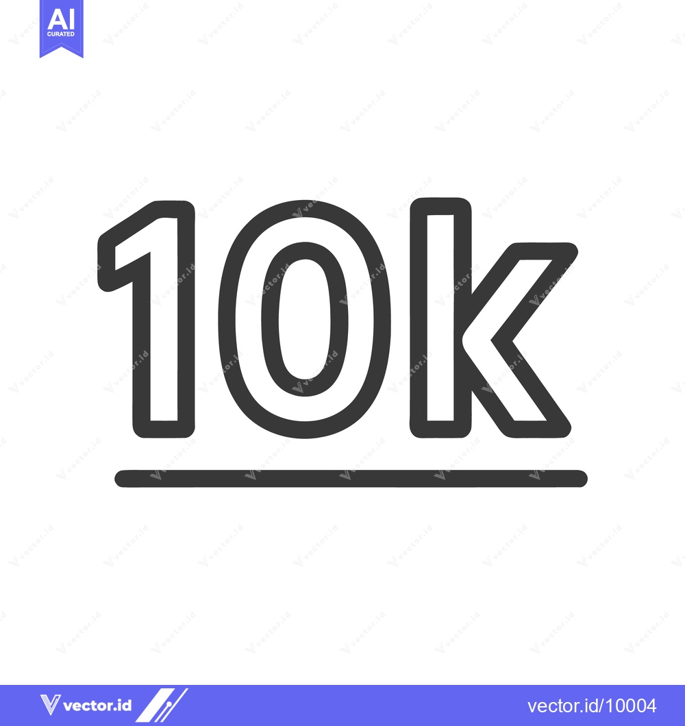 Premium Vector of Simple 10K Icon with Underline, Minimalist Design on White Background