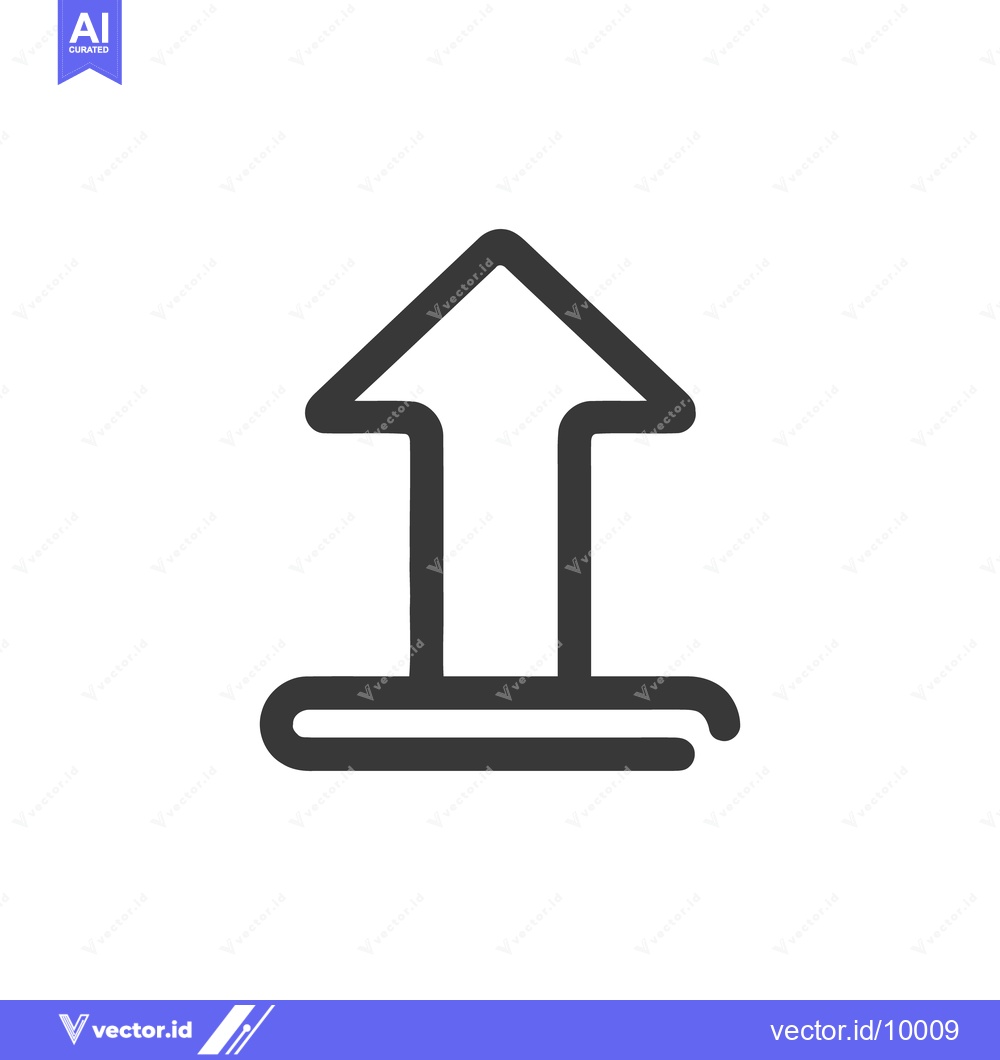 Premium Vector dari Ascending Arrow Icon with Rounded Base, Minimalist Design