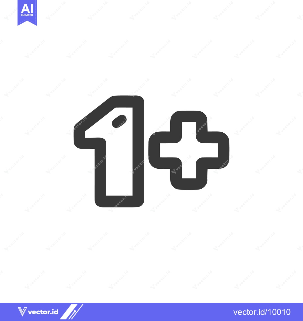 Premium Vector dari Simple, Modern Plus One Icon Design