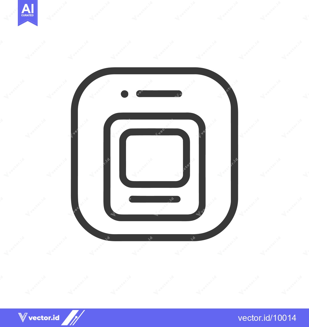 Premium Vector dari Modern Minimalist App Icon: Nested Square Design with Interface Elemen