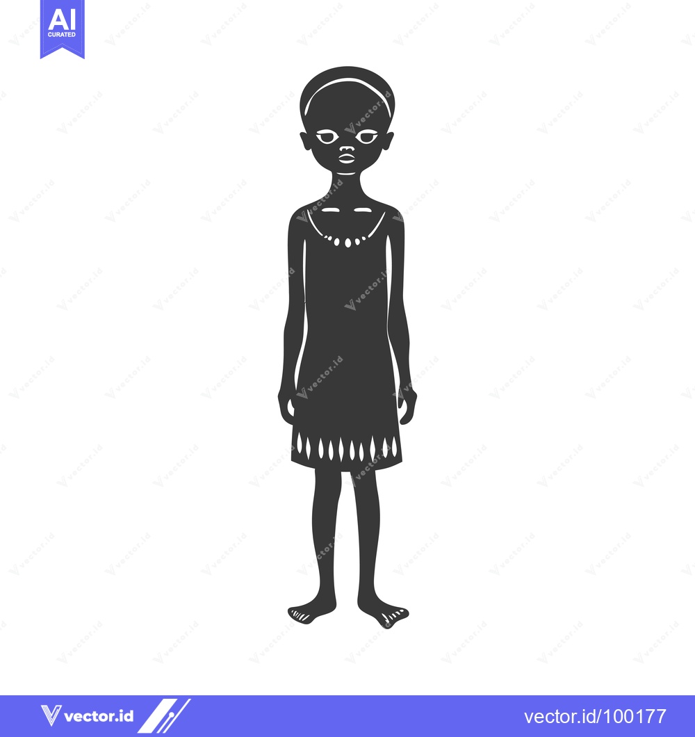 Premium Vector dari Silhouette of a Young Girl in a Dress