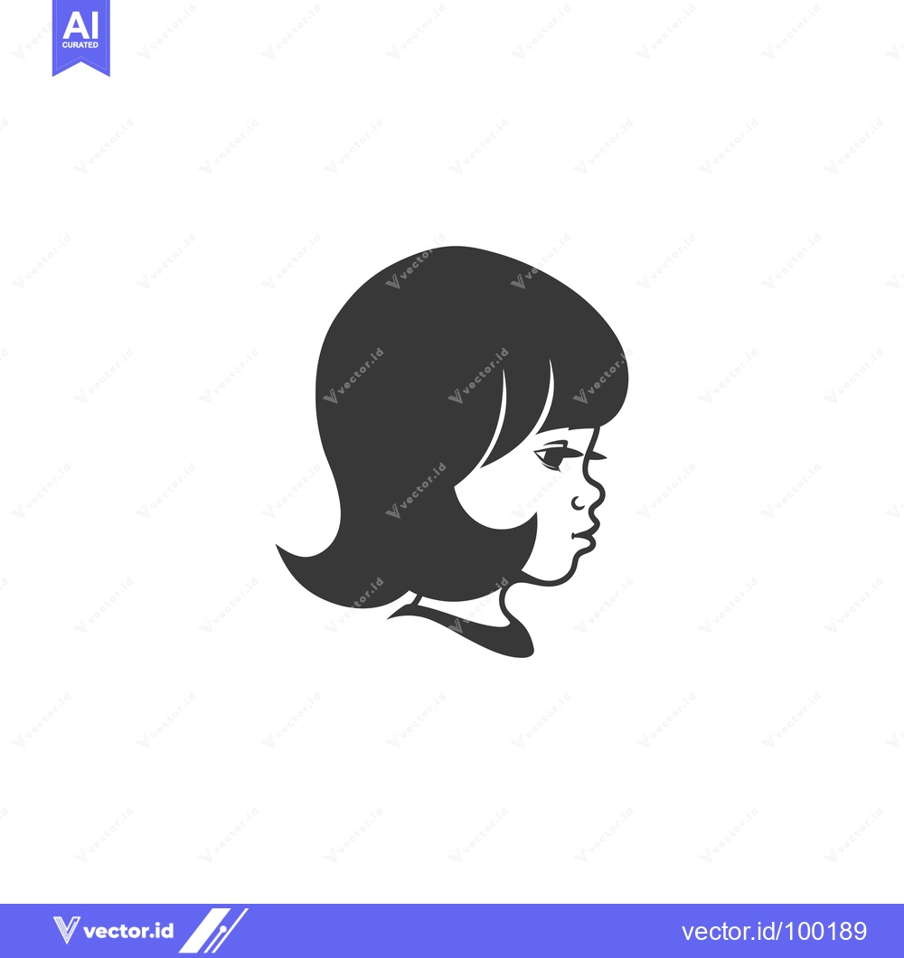 Premium Vector of Silhouette of a young girl's face in profile