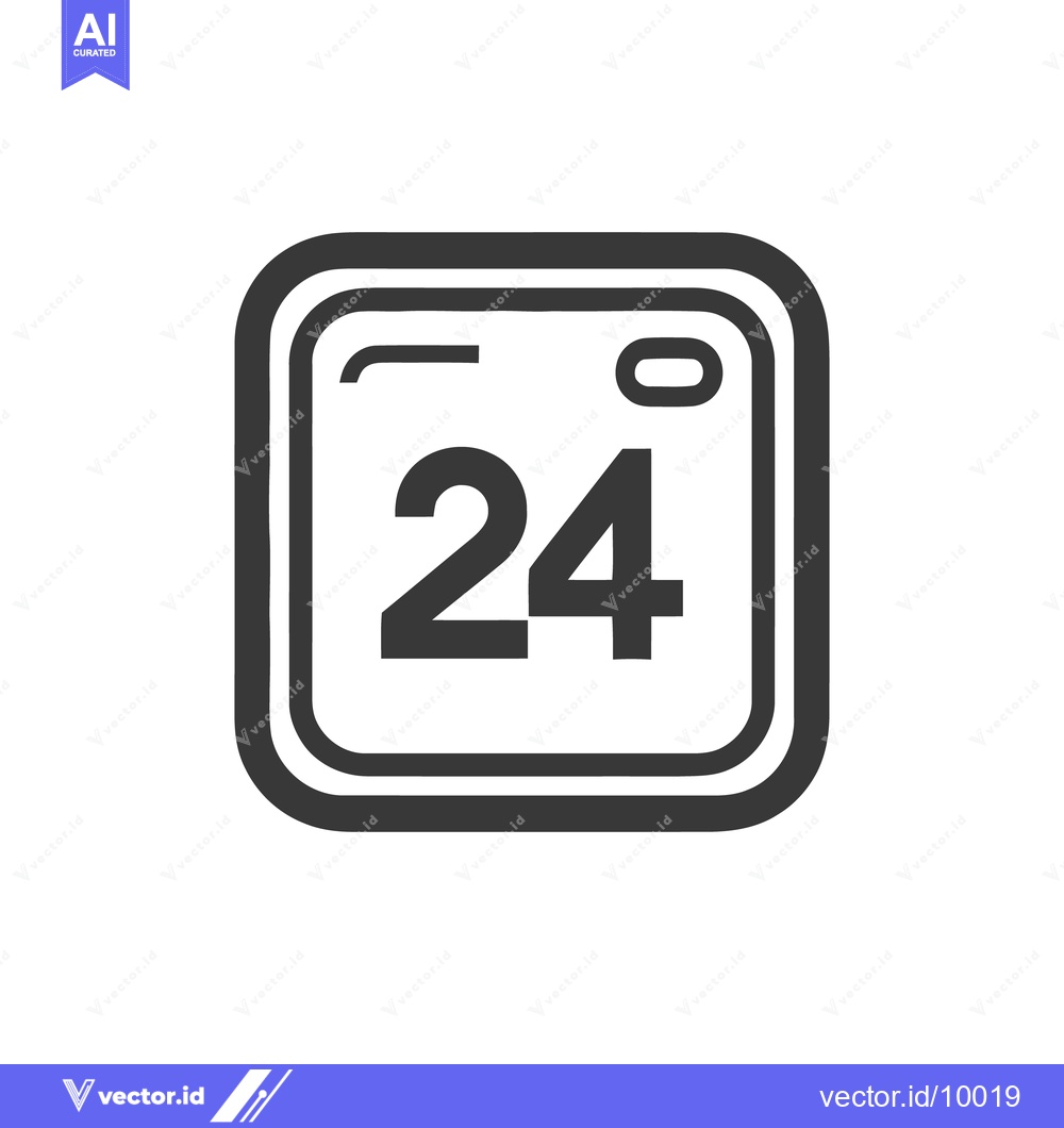 Premium Vector of Twenty Four Hour Service Icon