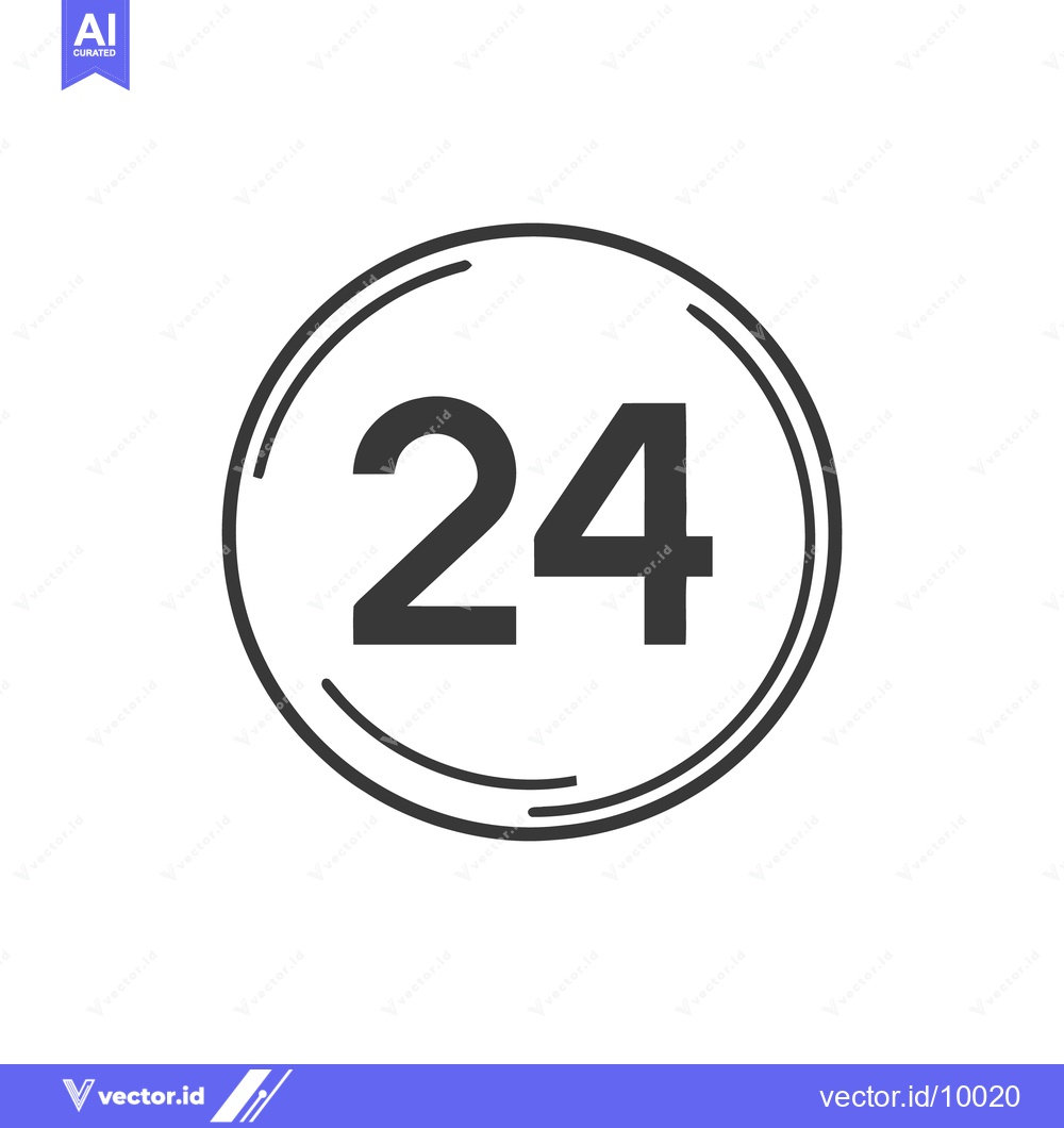 Premium Vector of Twenty Four Hour Service Icon