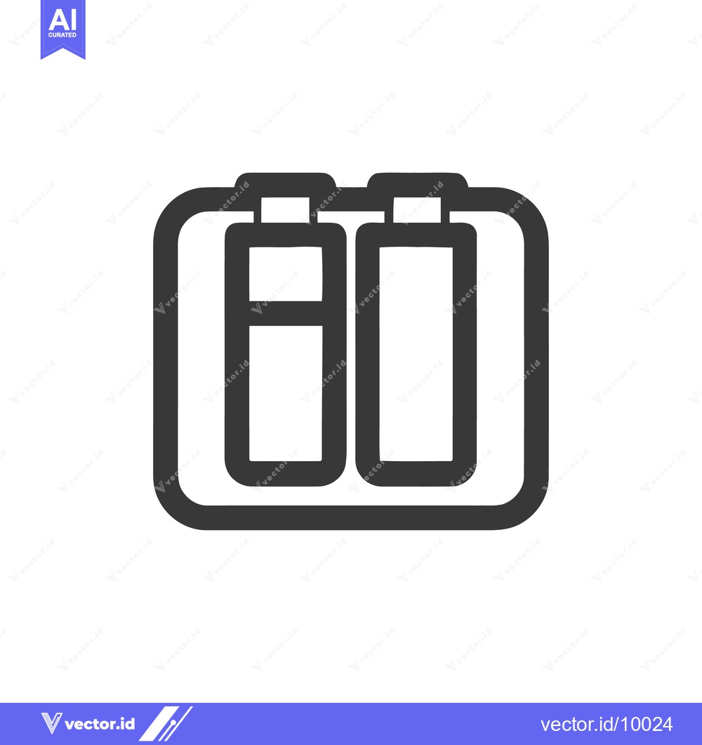 Premium Vector of Minimalist Battery Icon: Modern Design, Clean Lines, Digital Symbol, E