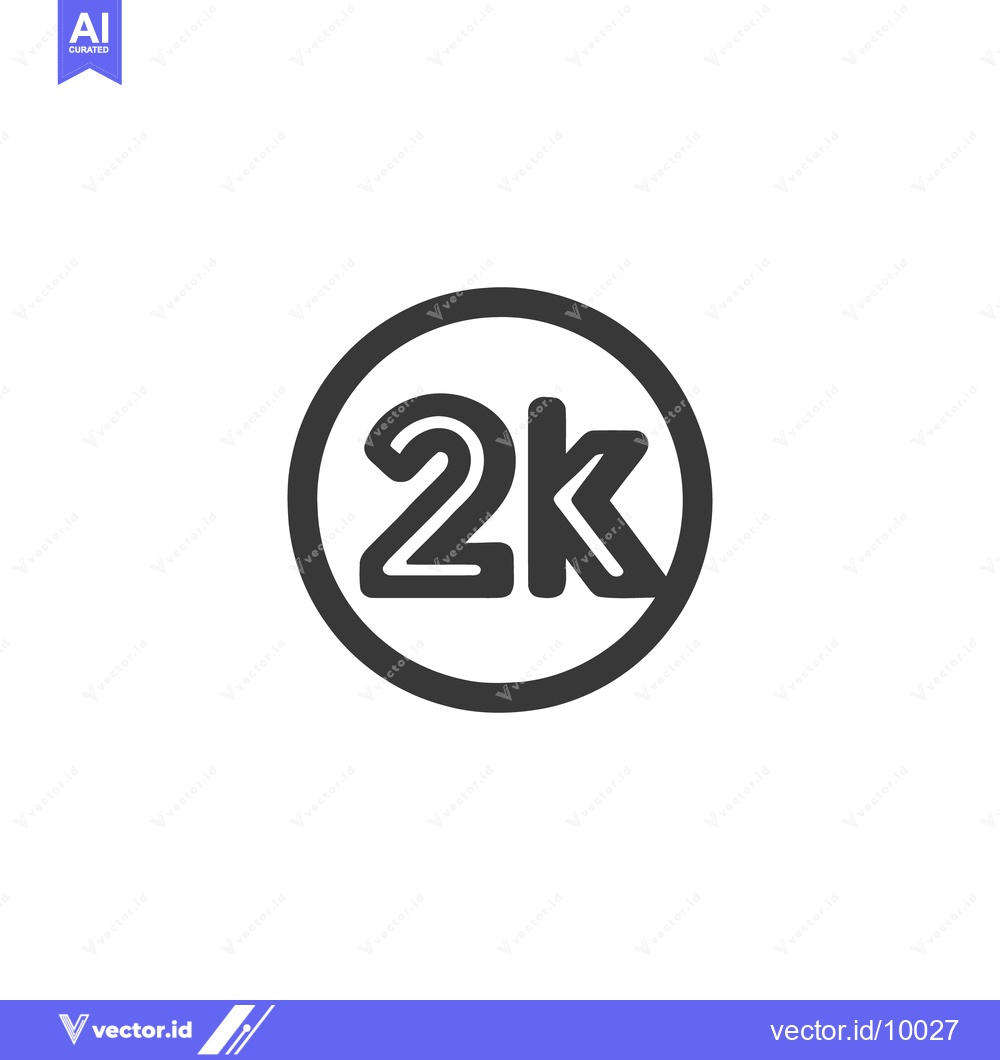 Premium Vector of Simple 2K Resolution Icon: Minimalist Design, Clean, Modern, and Bold.