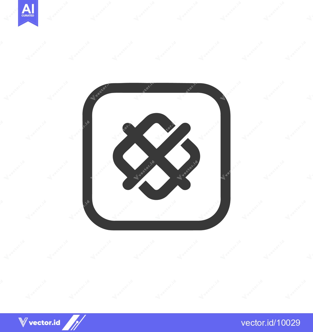 Premium Vector dari Minimalist Knot Icon in Rounded Square Frame, Dark Gray on White