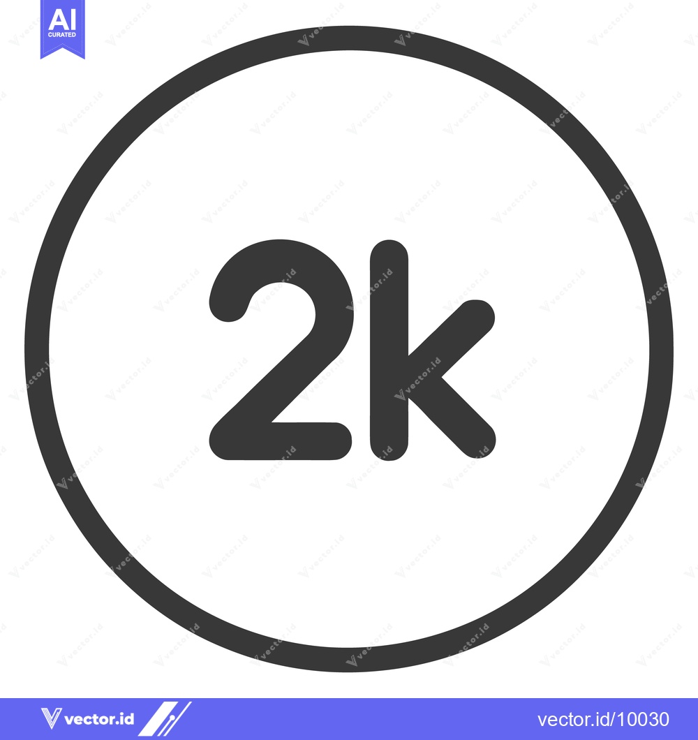 Premium Vector dari Simple, Bold 2K Circle Icon Graphic