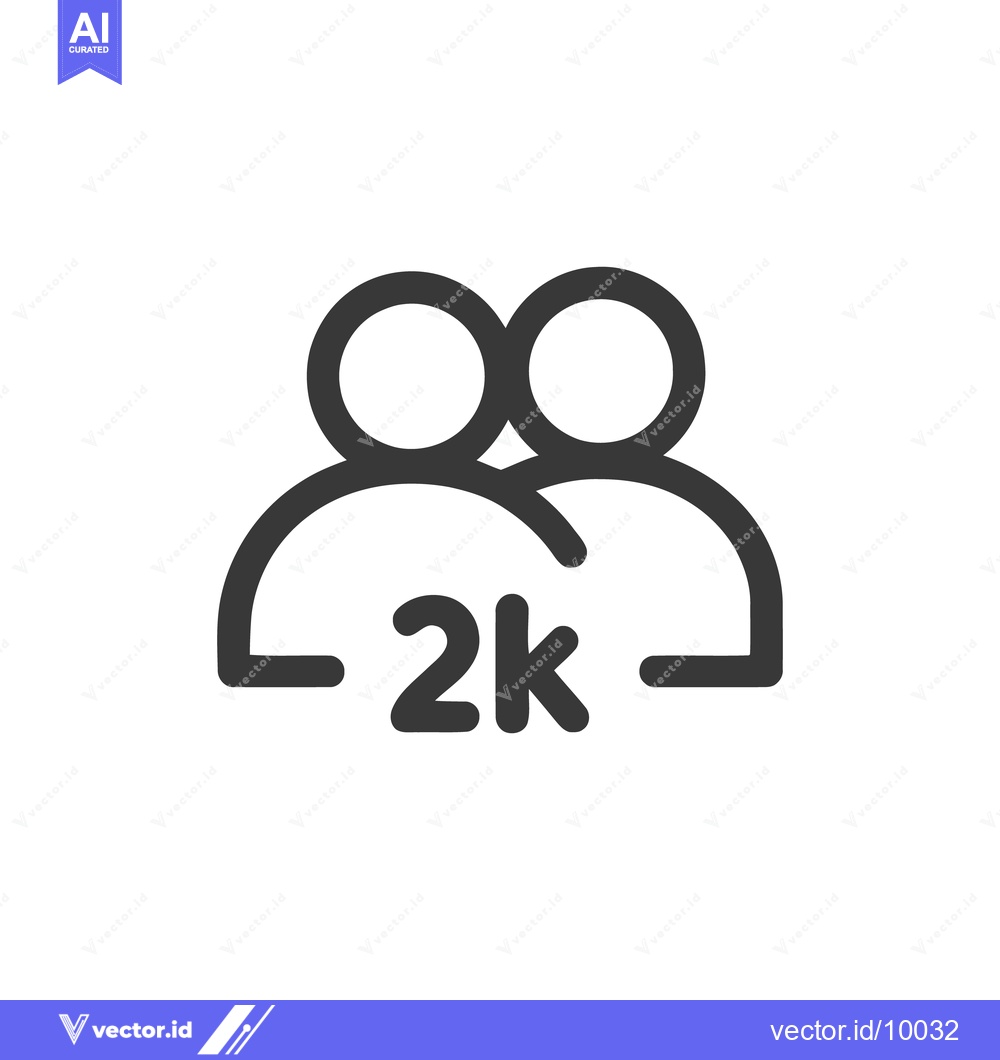 Premium Vector dari Simple, Minimalist Two-Person Icon with 2K Followers Count