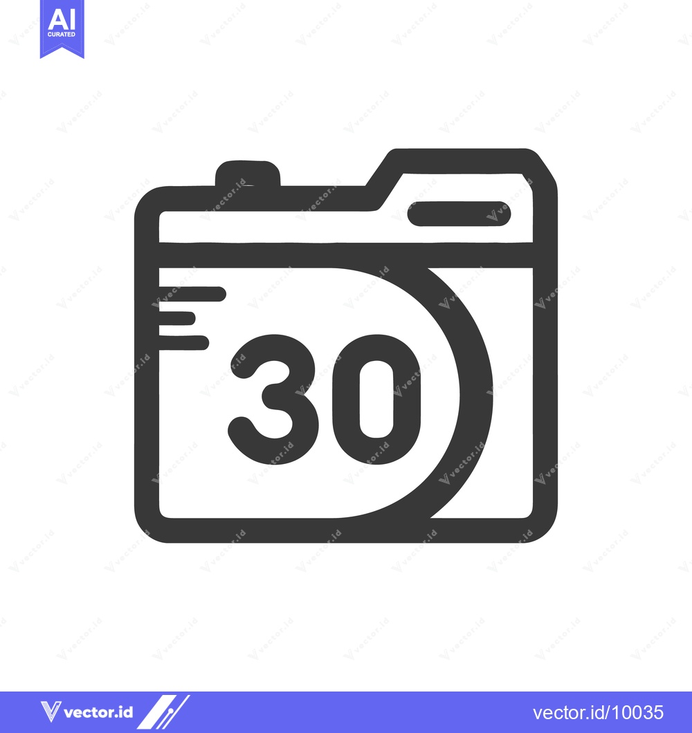 Premium Vector of Simple Vector Icon of a 30-Minute Timer