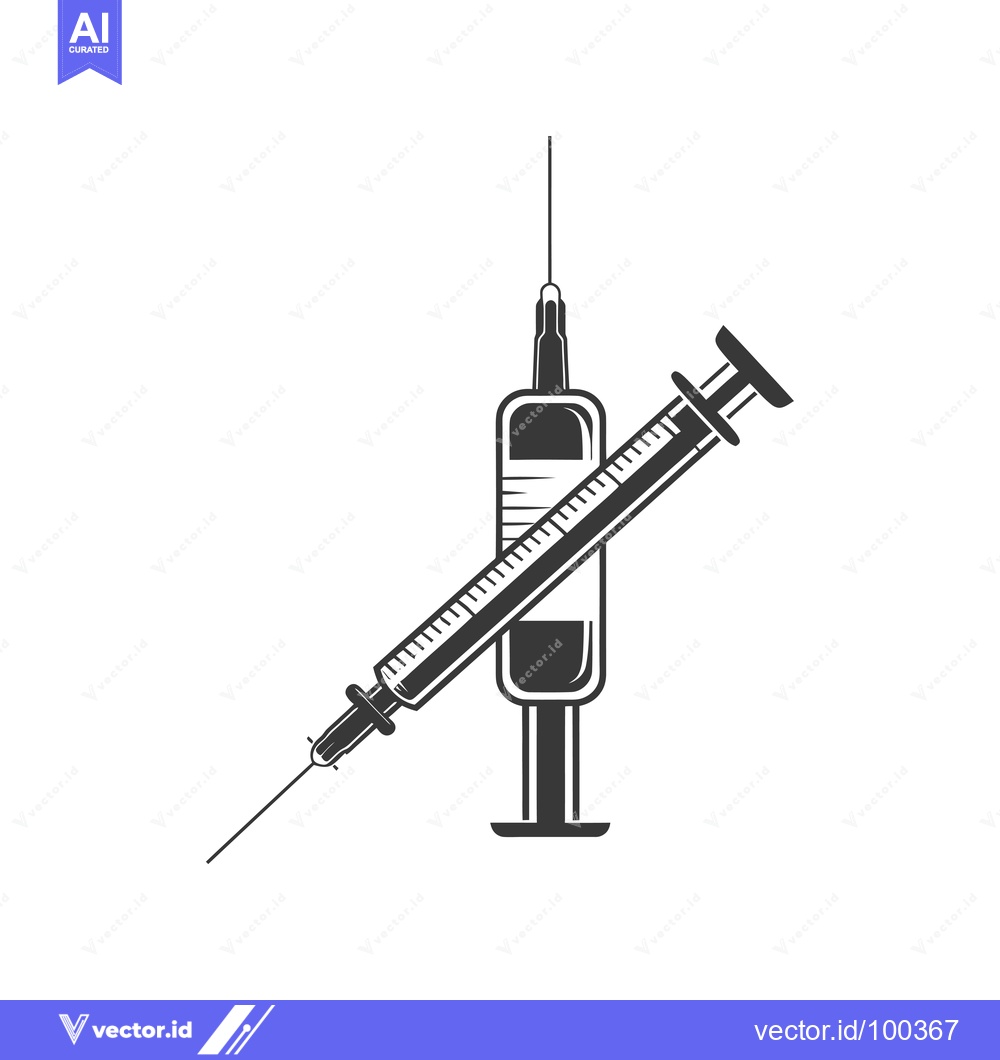 Premium Vector dari Silhouette of Two Intersecting Syringes