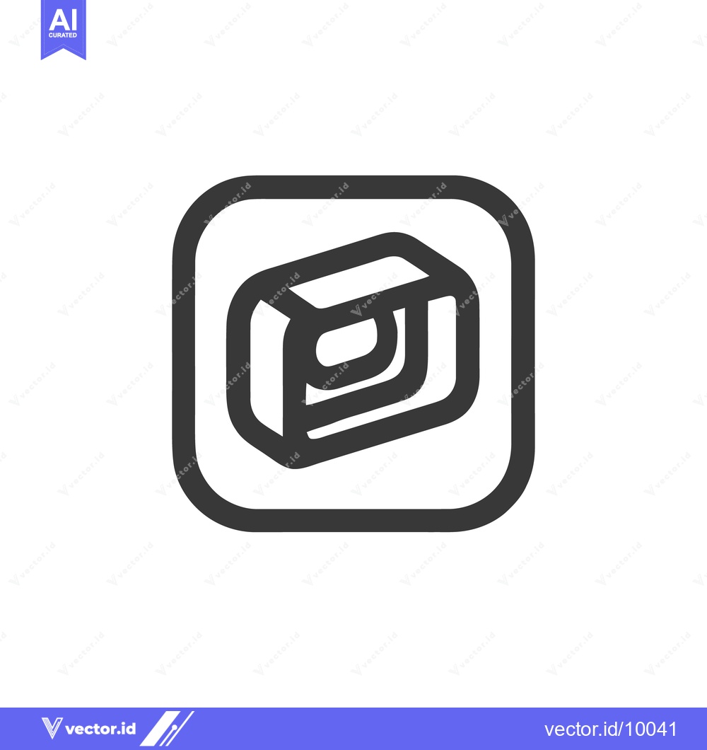 Premium Vector dari Minimalist Abstract Icon: Geometric Shape within Rounded Square, Moder