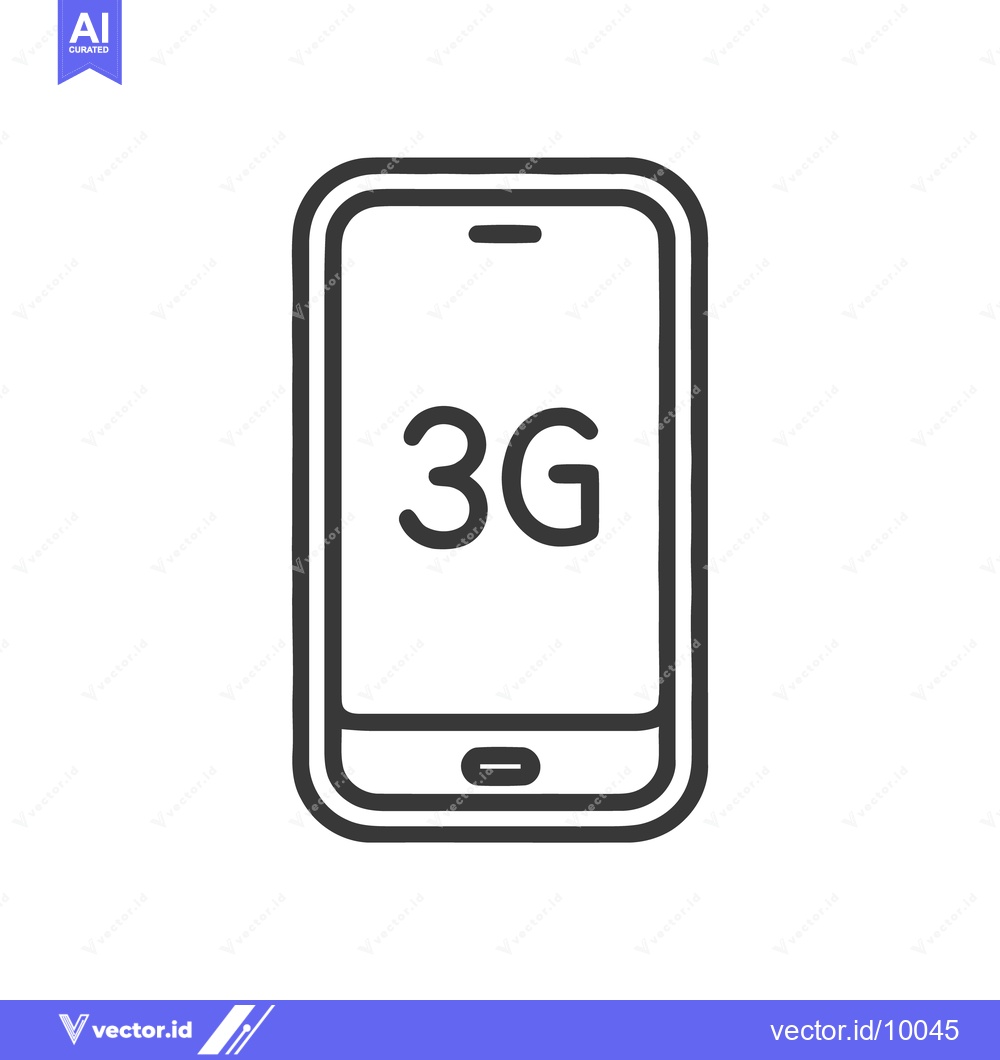 Premium Vector of Simple 3G Smartphone Icon: Minimalist Design, Modern Technology, Conne