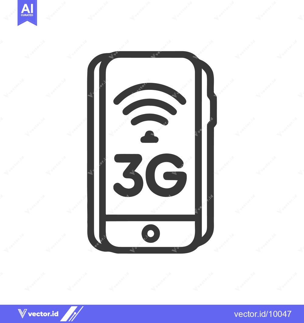 Premium Vector dari Simple Line Art Illustration of a Smartphone with 3G Wireless Connecti