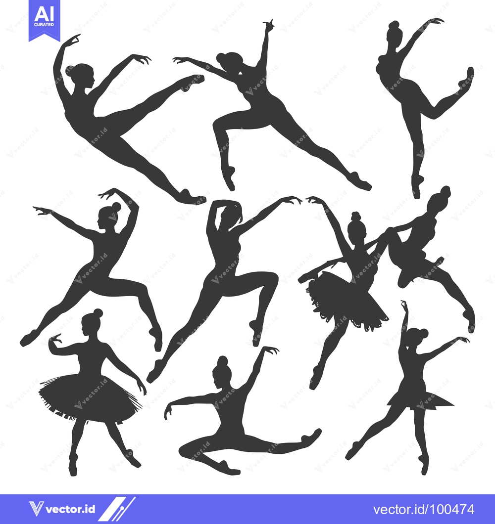 Premium Vector of Silhouettes of Ballet Dancers in Various Poses
