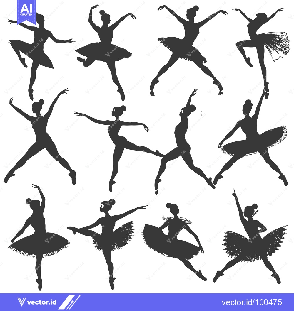 Premium Vector of Silhouettes of Ballet Dancers in Various Poses
