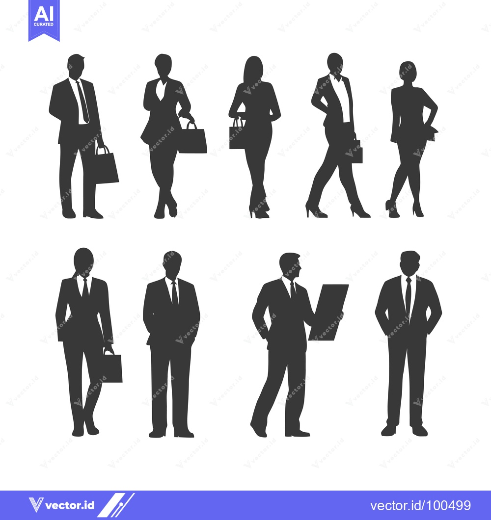 Premium Vector of Silhouettes of Business Professionals in Formal Attire