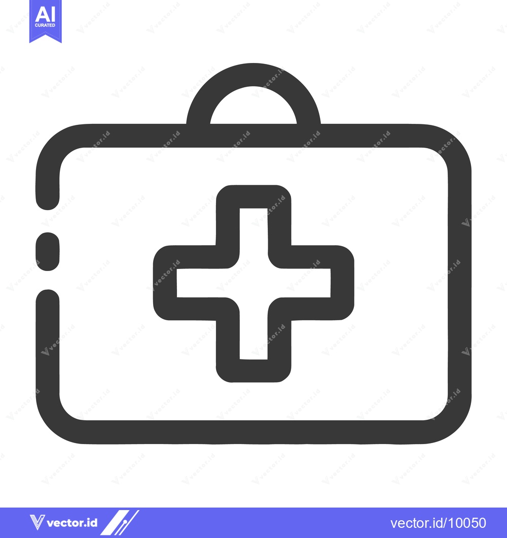 Premium Vector of Minimalist First Aid Kit Icon: Healthcare, Emergency, Medical Symbol.