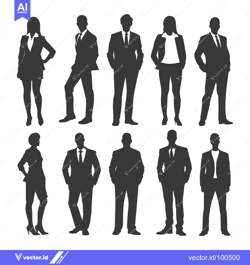 Premium Vector of Silhouettes of Business Professionals in Suits