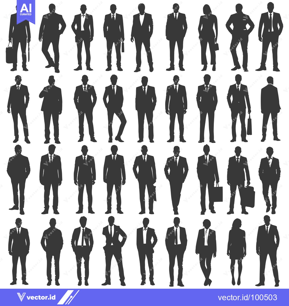 Premium Vector of Silhouettes of Business Professionals in Suits and Formal Wear