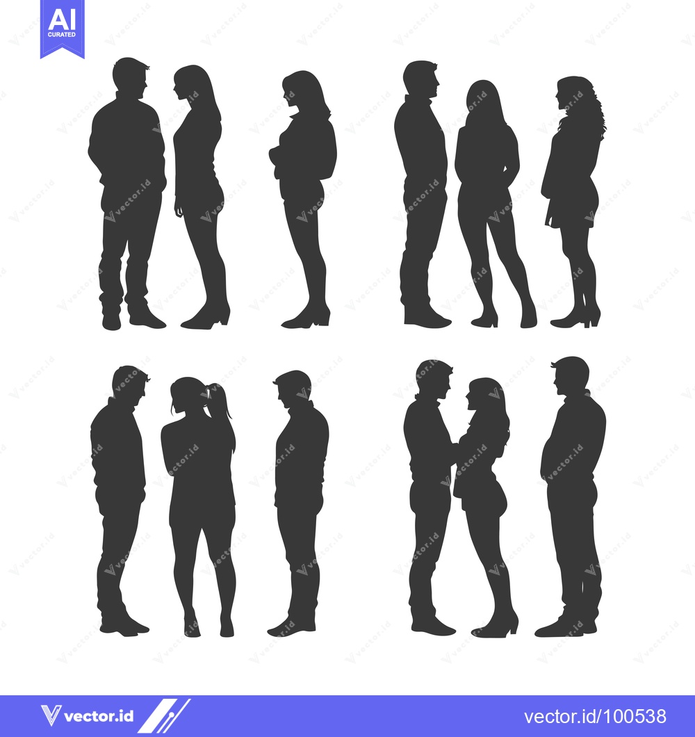 Premium Vector of Silhouettes of Couples in Various Poses