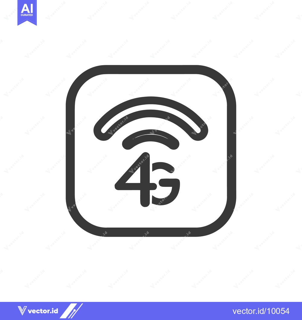 Premium Vector of 4G Network Icon: Modern Wireless Technology Symbol in Rounded Square F