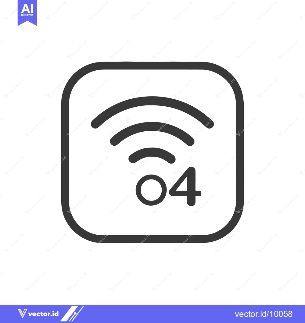 Premium Vector dari Minimalist Wifi Signal Strength Indicator: Rounded Square Icon with 04