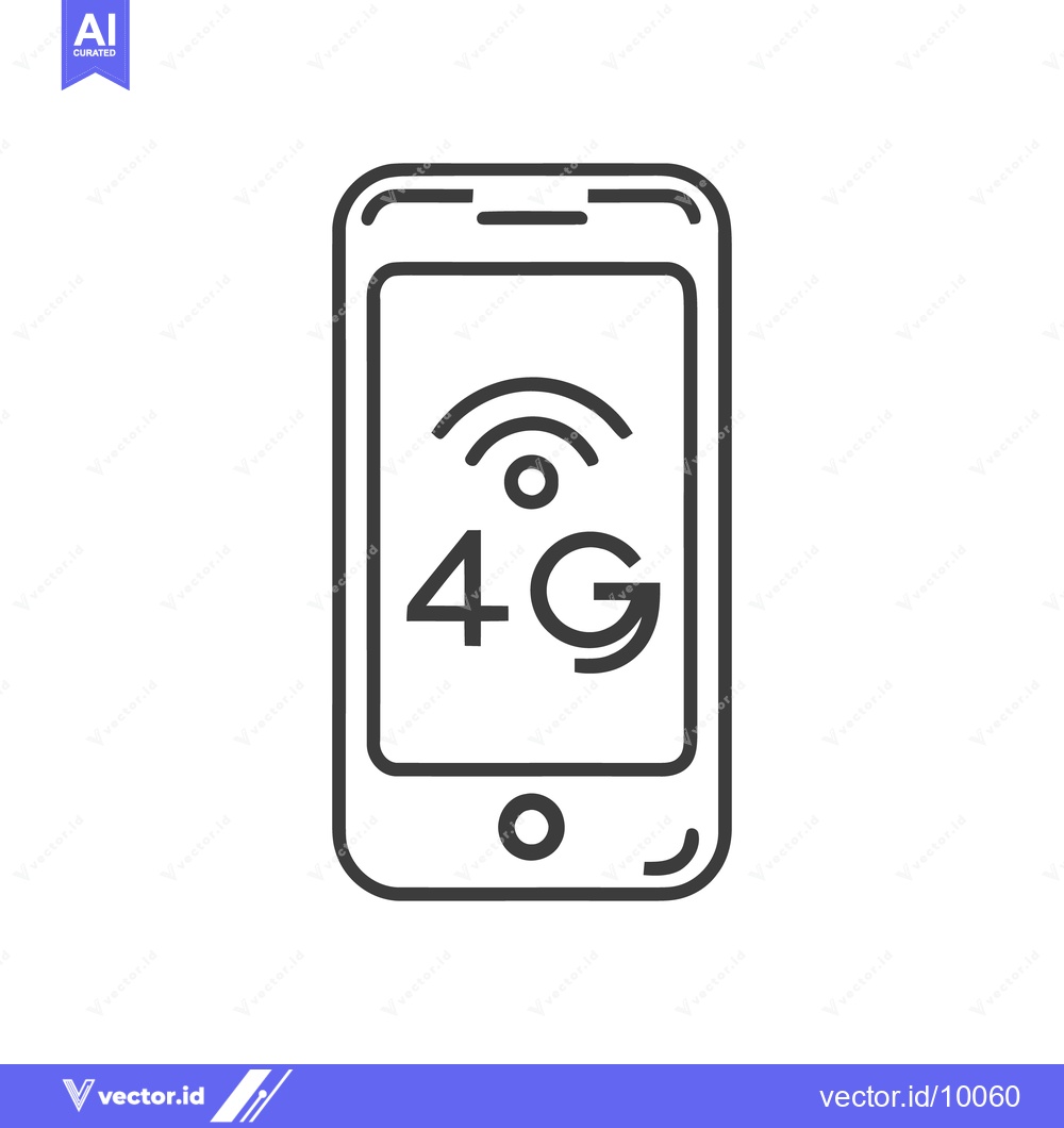 Premium Vector dari Simple Line Art Illustration of a Smartphone with 4G Wireless Connecti