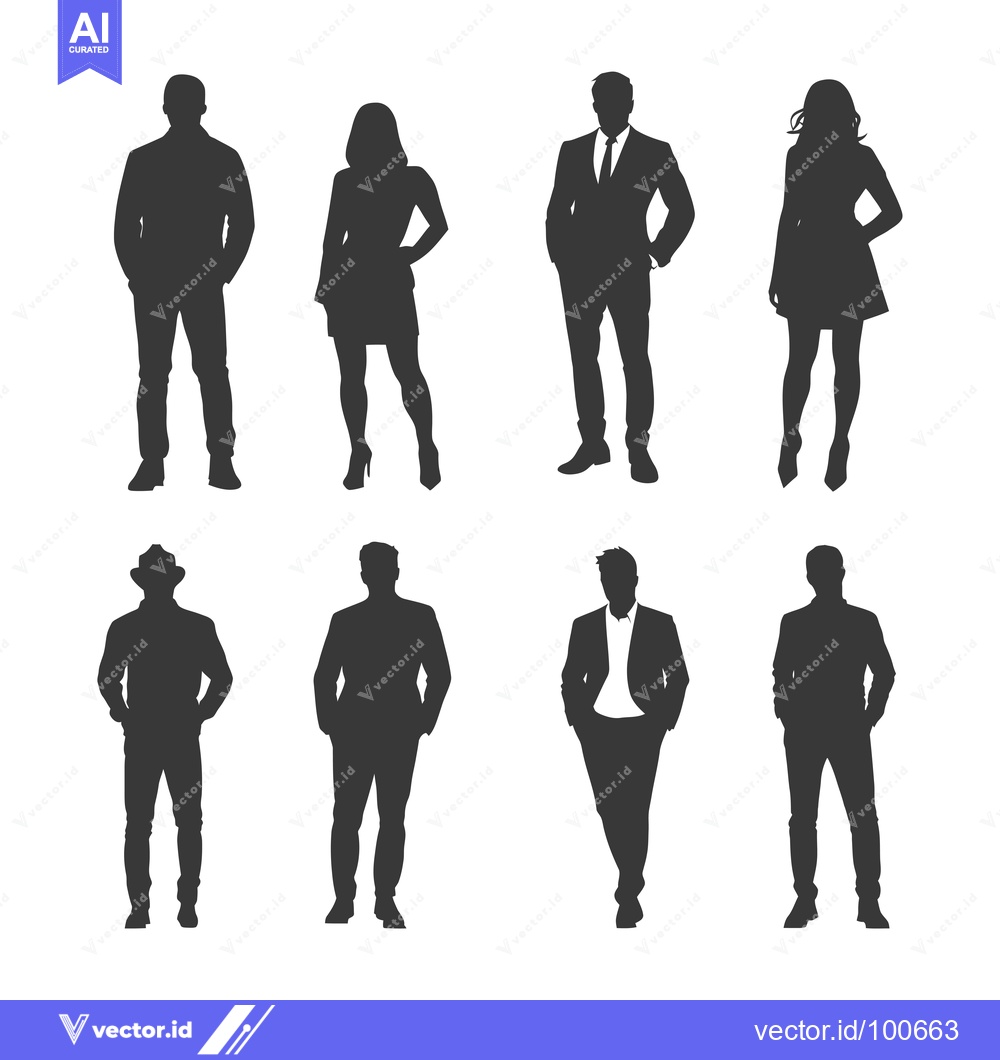 Premium Vector of Silhouettes of Men and Women in Various Poses