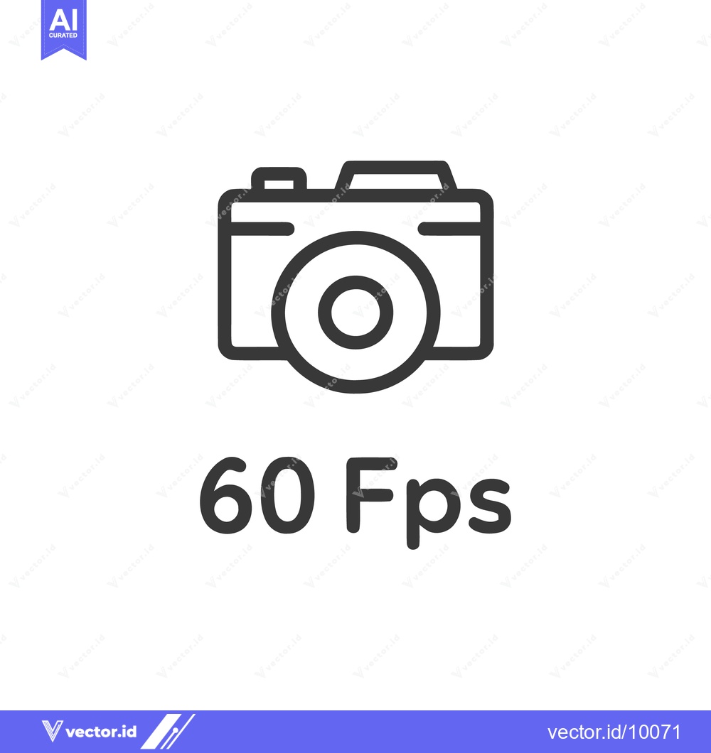 Premium Vector dari 60Fps Icon Line Art Icon  71