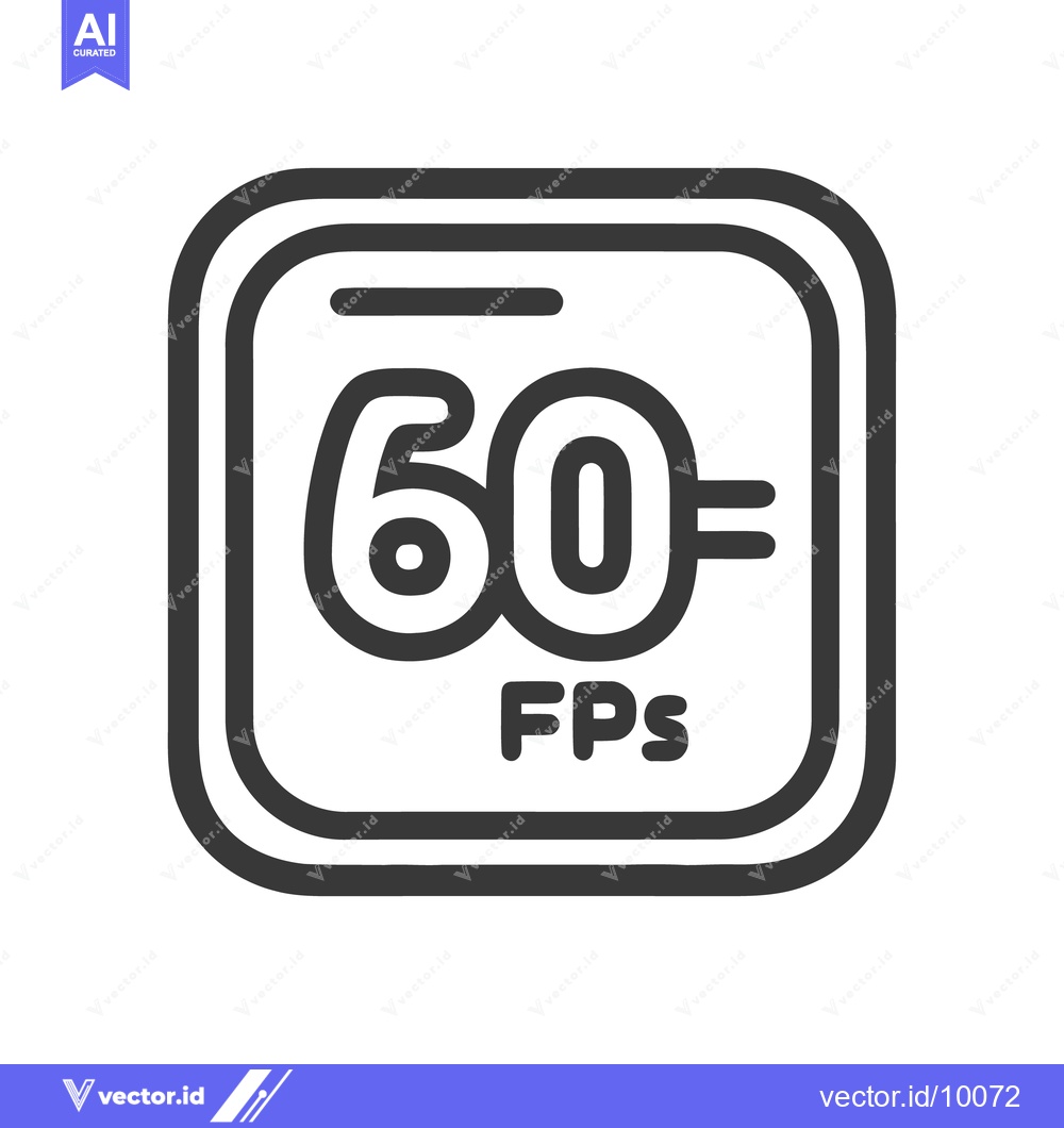 Premium Vector dari 60 FPS Icon: Bold, Modern Design for High-Performance Video