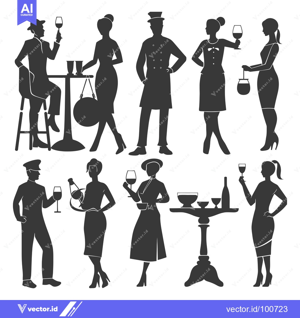 Premium Vector of Silhouettes of People Drinking Wine and Enjoying a Night Out