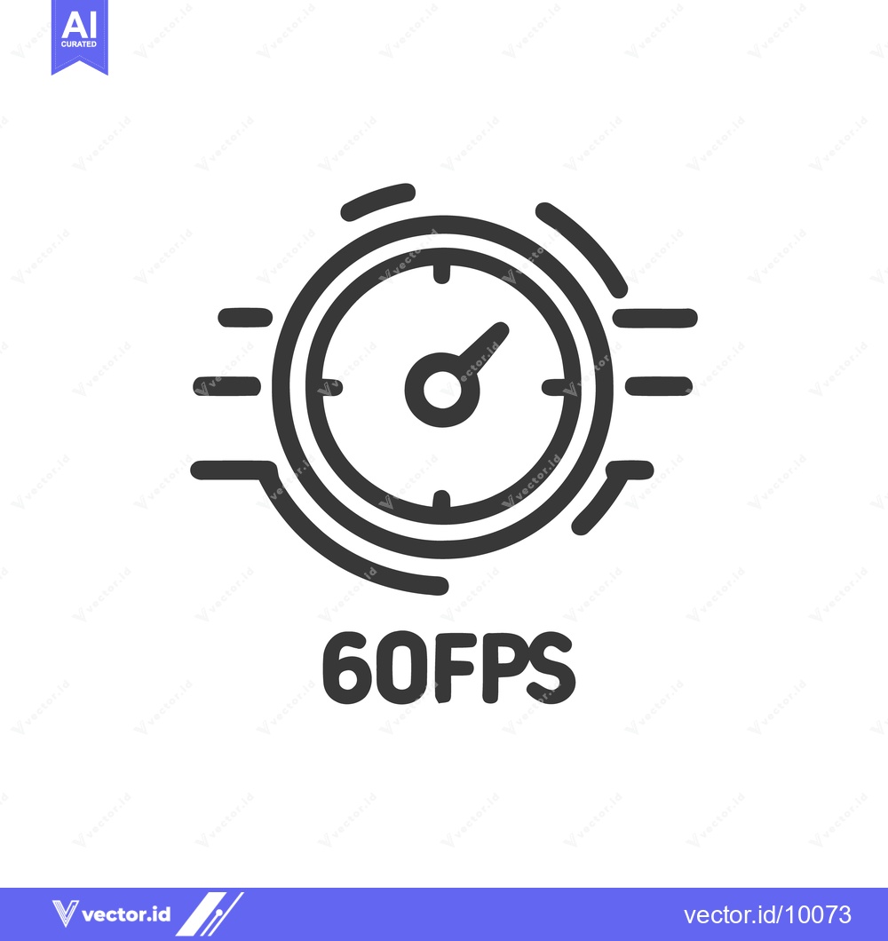 Premium Vector dari 60FPS Speedometer Icon: Motion Graphics, Smooth Animation, High Frame