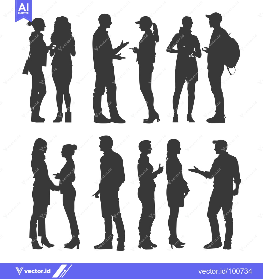 Premium Vector of Silhouettes of People in Conversation