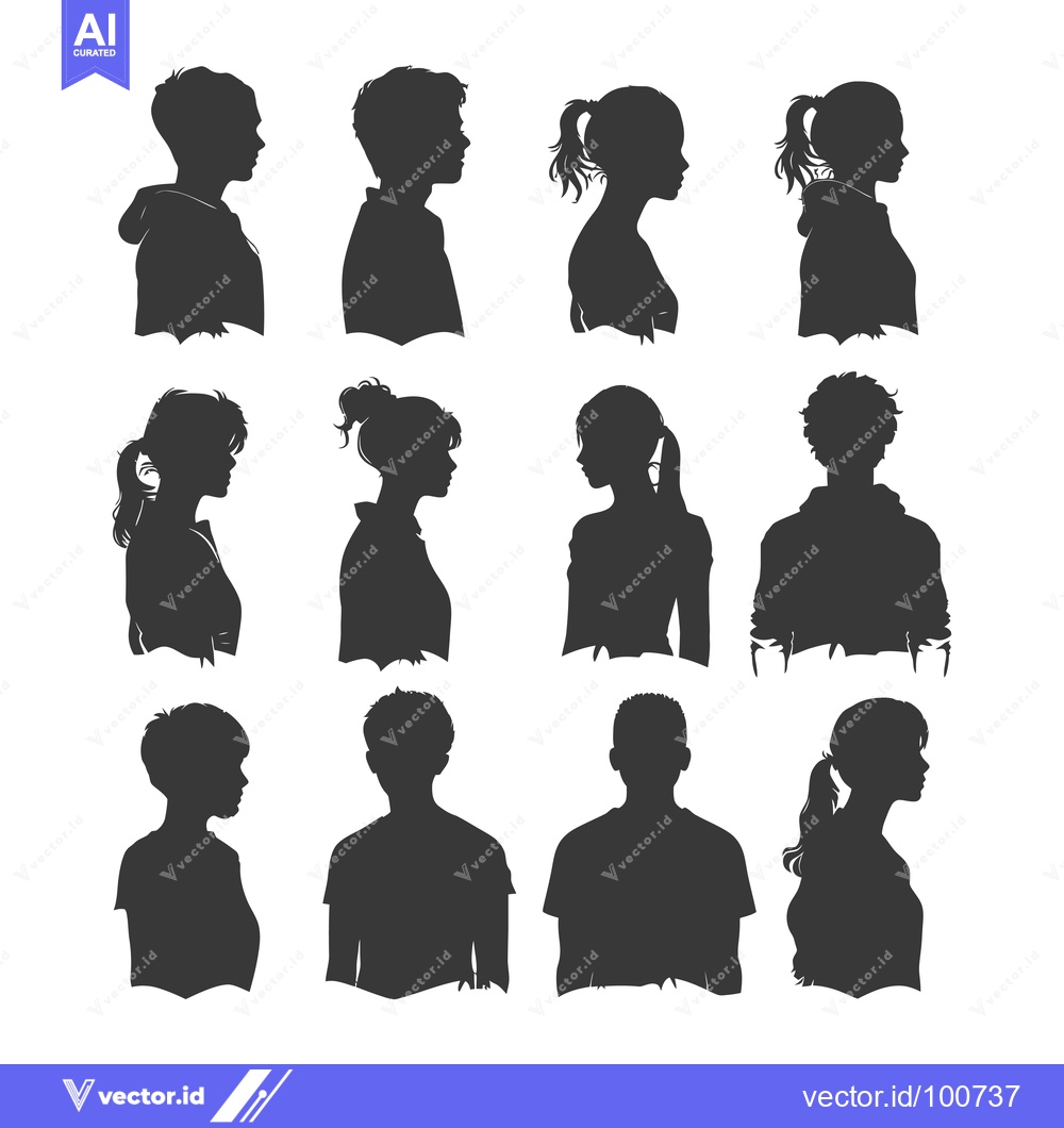 Premium Vector dari Silhouettes of People in Profile View