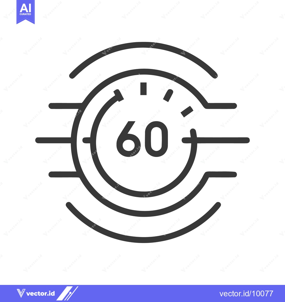 Premium Vector dari Sixty Seconds Timer Icon with Circular Arrows and Horizontal Lines