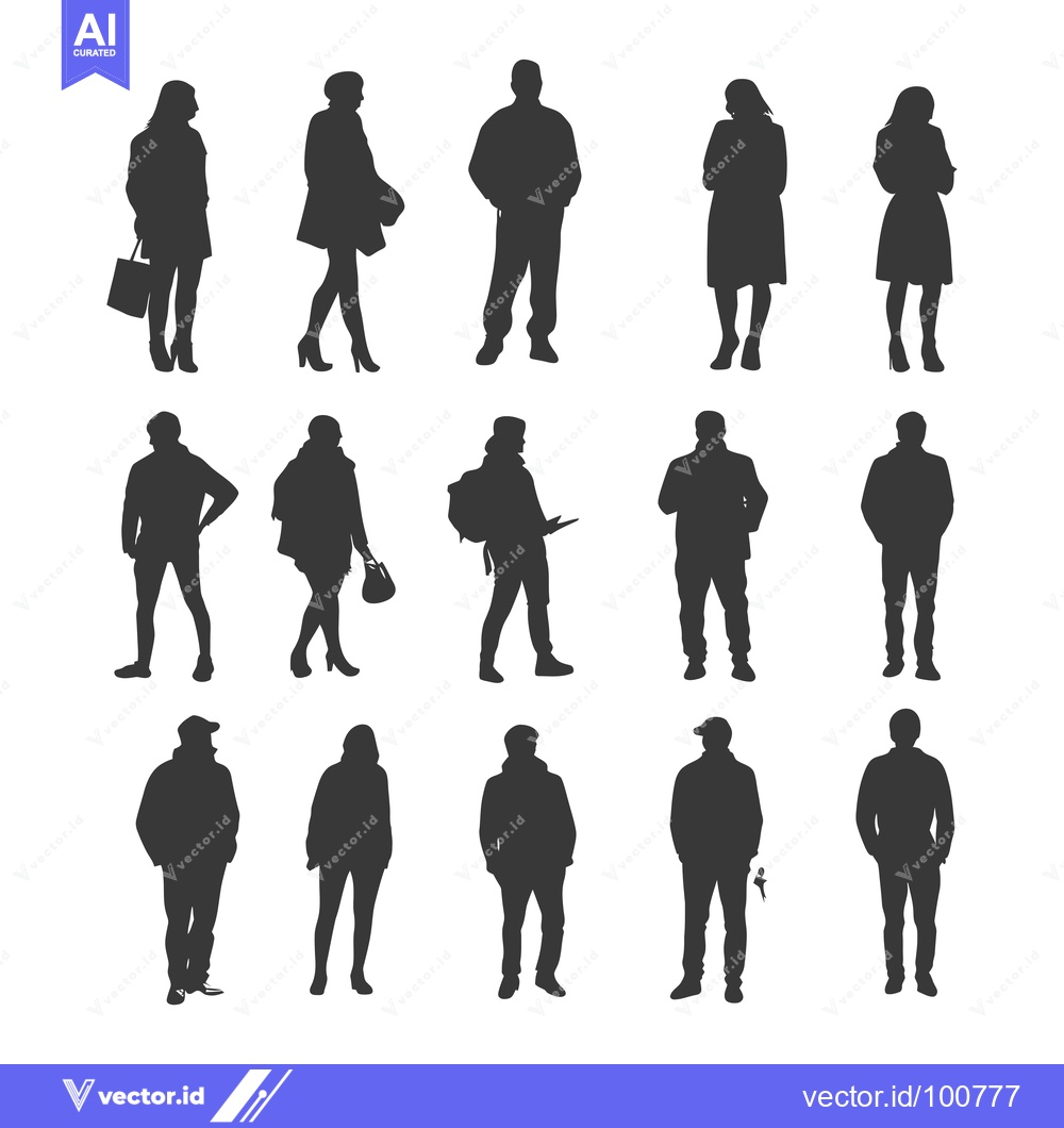 Premium Vector dari Silhouettes of People Standing in Various Poses
