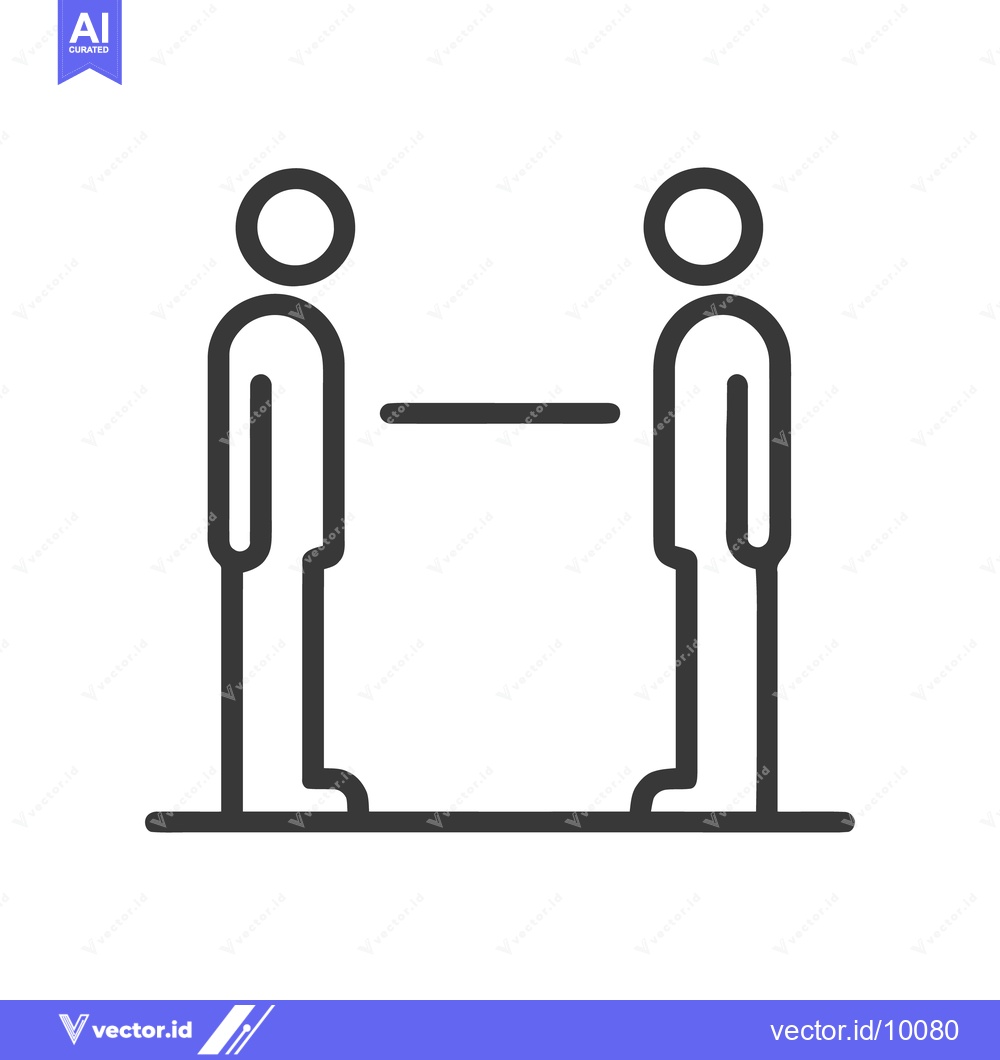Premium Vector dari Simple Graphic of Social Distancing Between Two People