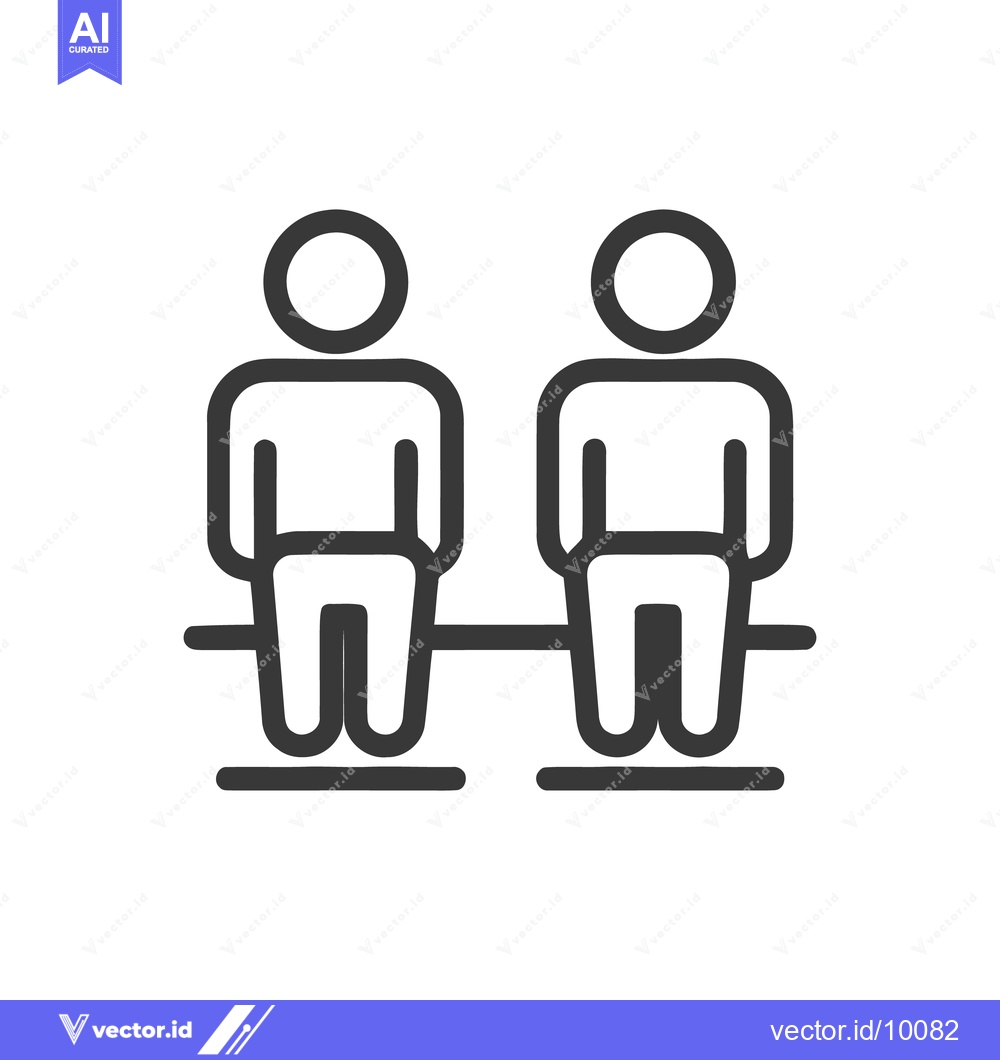 Premium Vector dari Minimalist Line Art Icon: Two Figures Seated Together, Symbolic of Uni