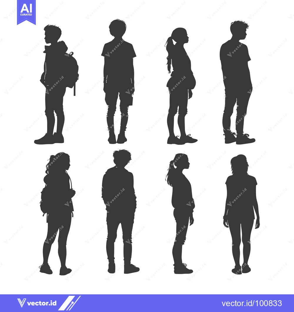 Premium Vector of Silhouettes of Six People Standing in Various Poses