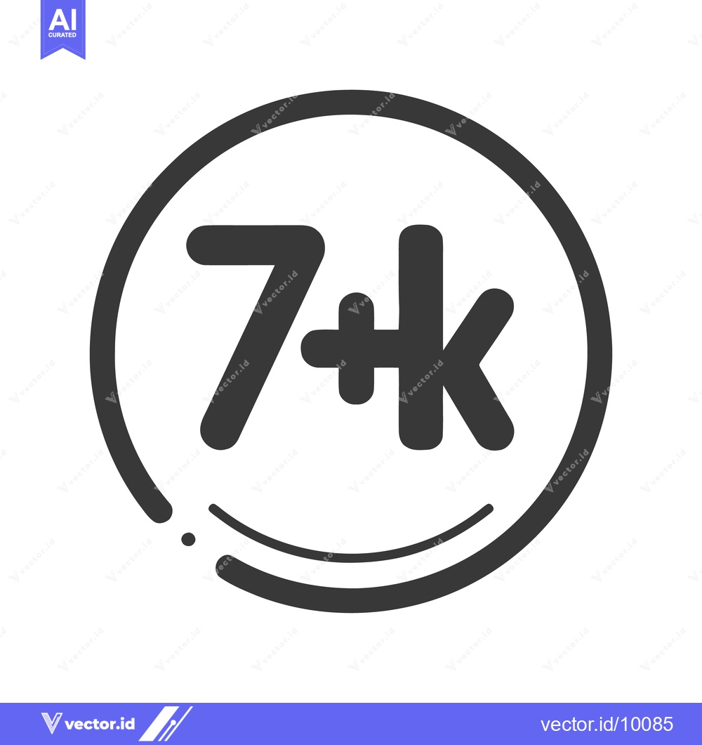 Premium Vector of 7K Plus Icon Line Art Icon  85