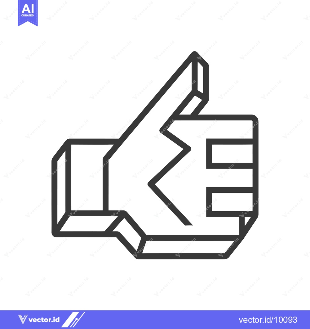 Premium Vector dari A 3D outline of a hand giving a thumbs up gesture