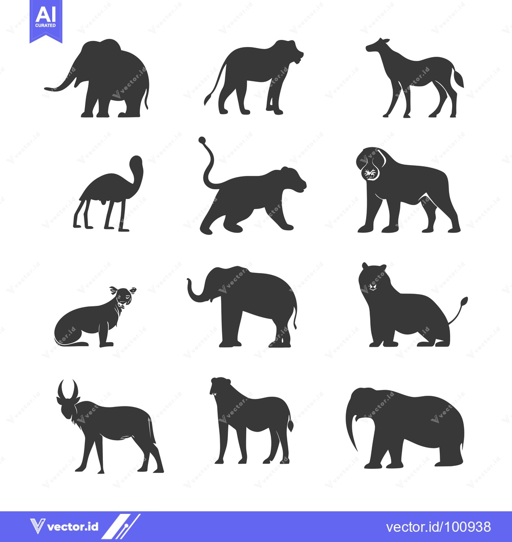 Premium Vector of Silhouettes of Various Wild Animals