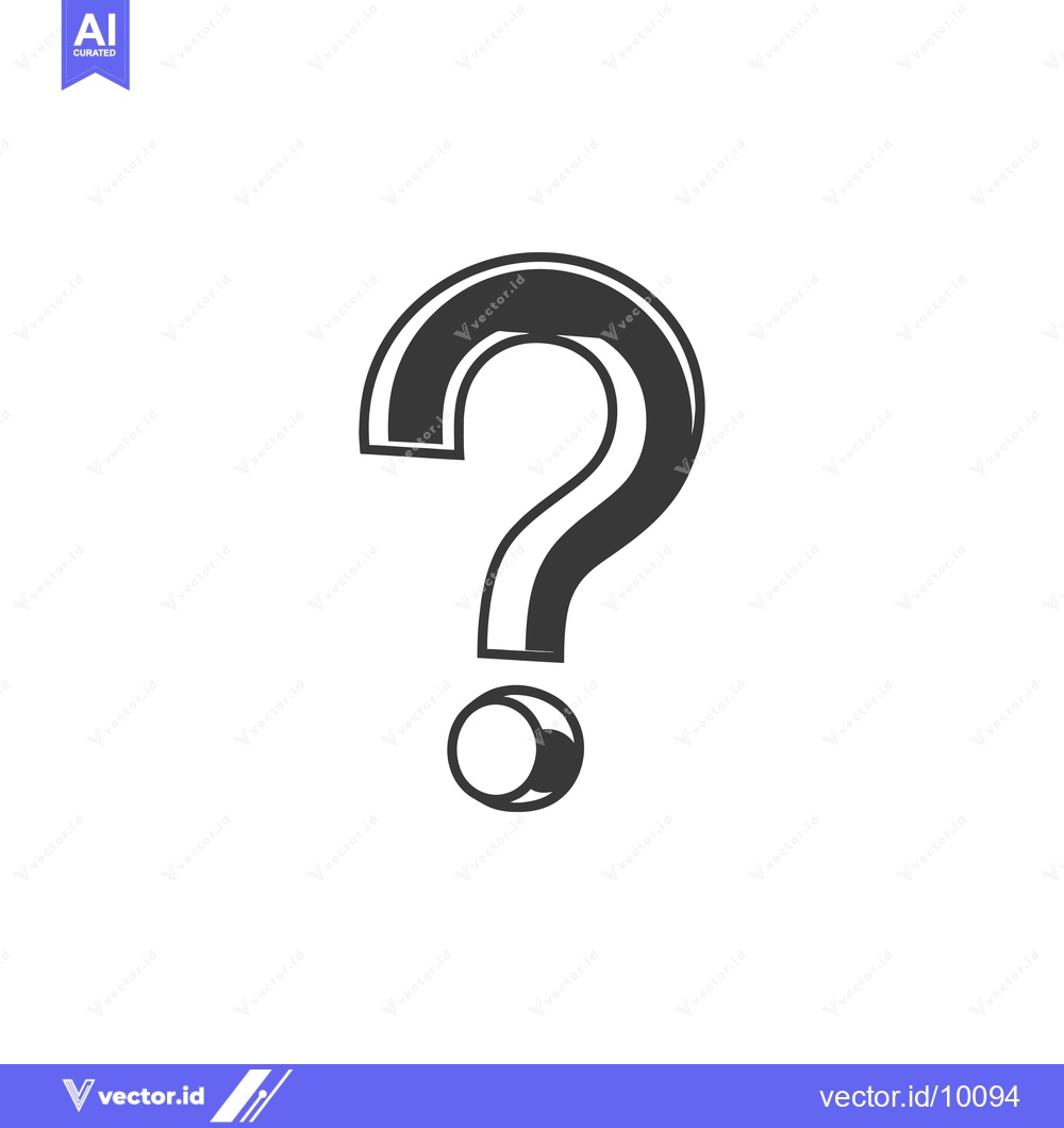 Premium Vector of A 3D stylized black question mark icon