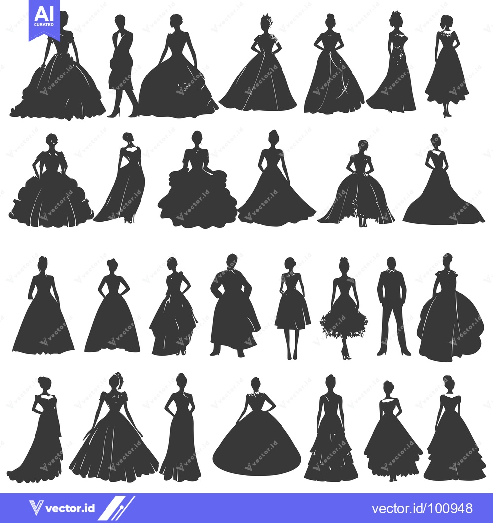 Premium Vector dari Silhouettes of Women and Men in Formal Attire
