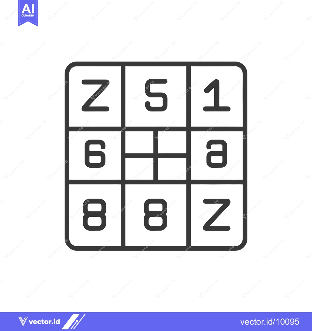 Premium Vector dari A 3x3 grid with letters and numbers