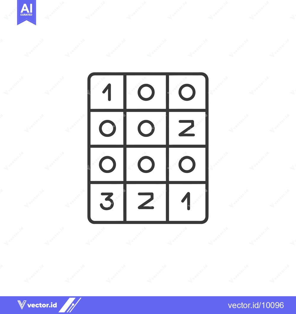 Premium Vector dari A 3x3 Grid with Numbers and Circles
