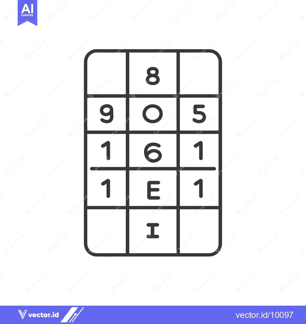 Premium Vector dari A 3x3 Grid with Numbers and Letters