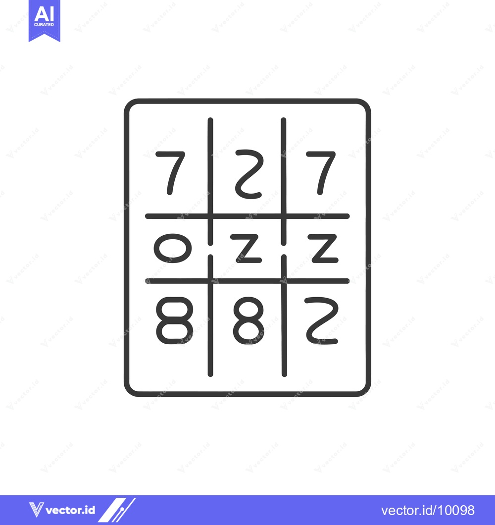 Premium Vector of A 3X3 Grid With Numbers And Letter Z 13